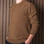Light Bronze Virgin Wool Crew Neck Jumper