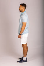 Featherstone London light blue short sleeve polo shirt - side