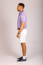 Featherstone London lilac short sleeve polo shirt - side