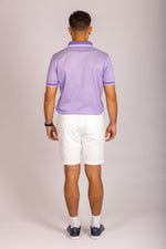 Featherstone London lilac short sleeve polo shirt - back