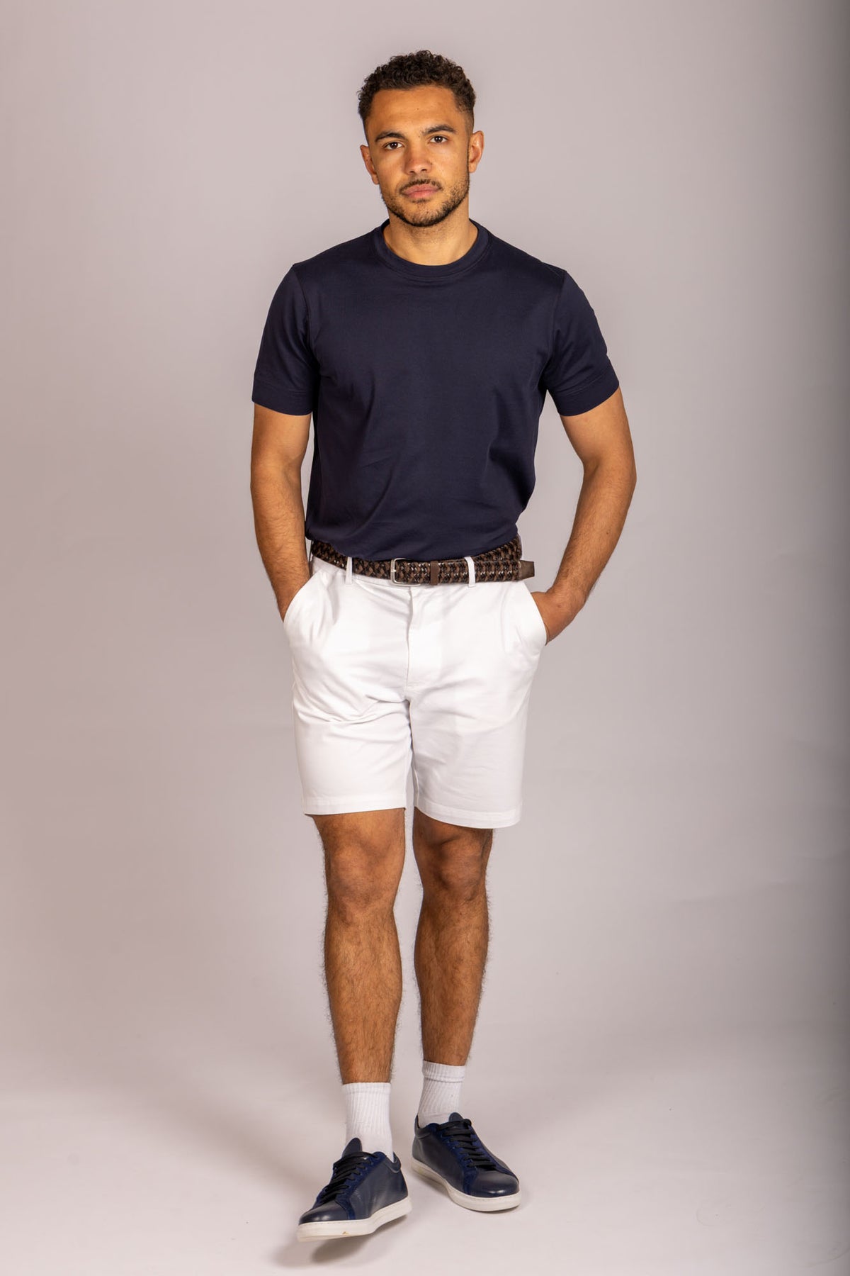 Featherstone London navy crew neck T-shirt - full body