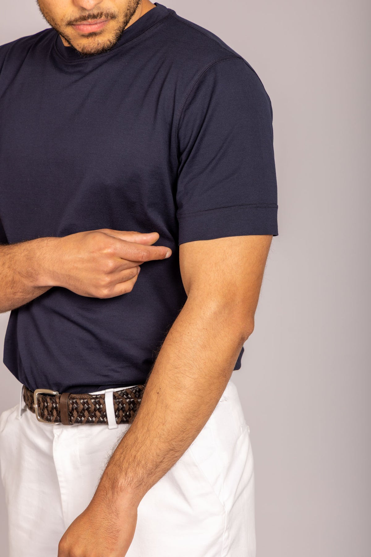 Featherstone London navy crew neck T-shirt - detail