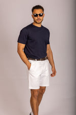 Featherstone London navy crew neck T-shirt - styled