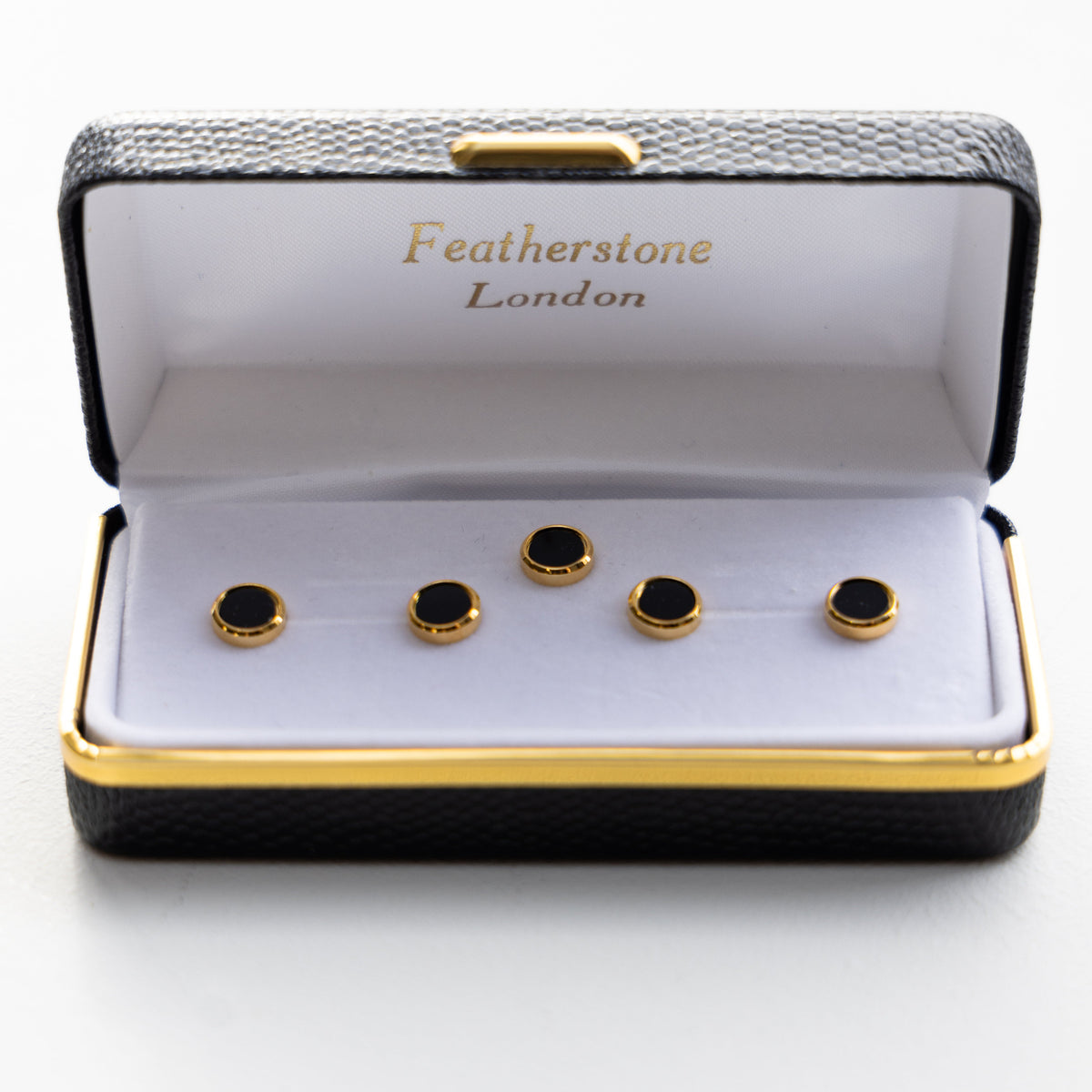 Black Onyx & Gold Dress Studs