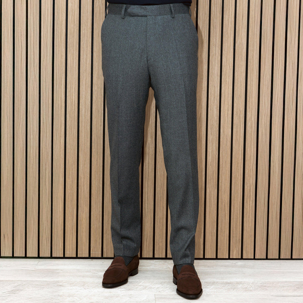 Featherstone London grey wool tailored trousers