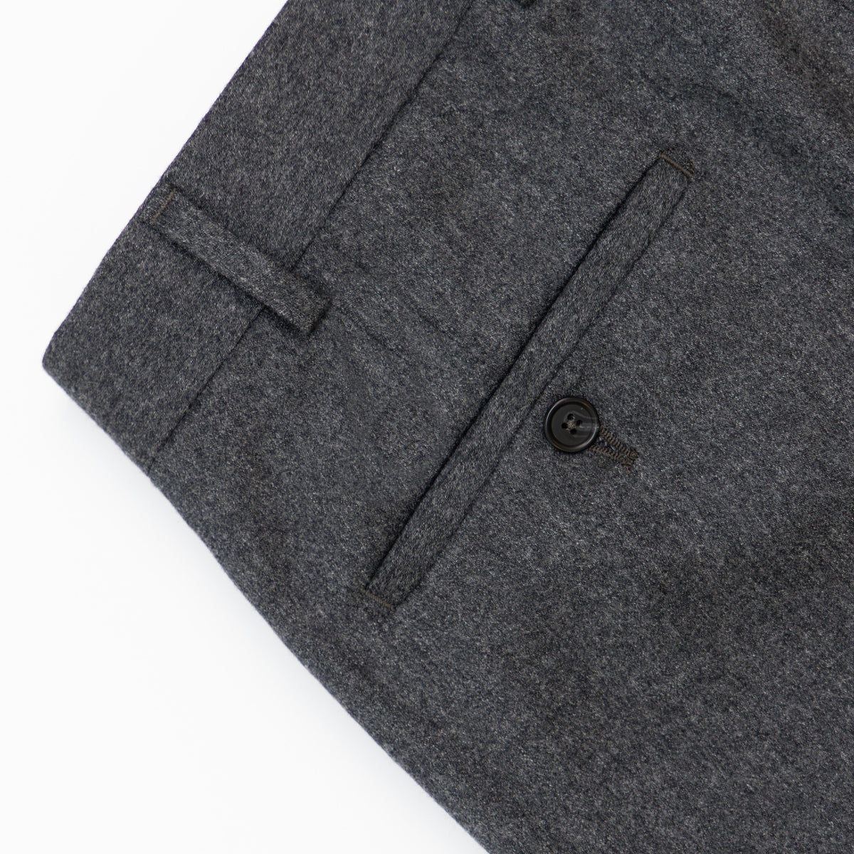 Featherstone London grey wool tailored trousers - button