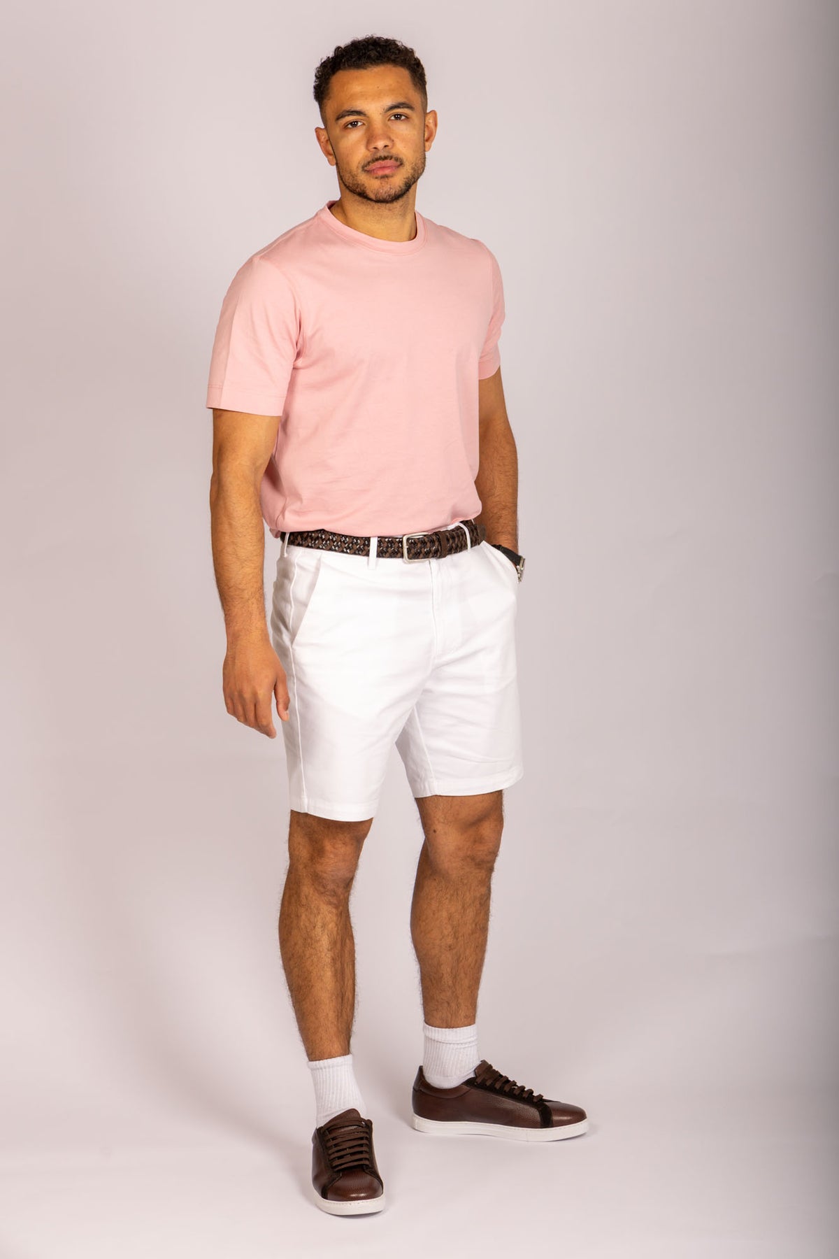 Featherstone London pink crew neck T-shirt - Full Body