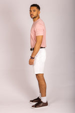 Featherstone London pink crew neck T-shirt - side view