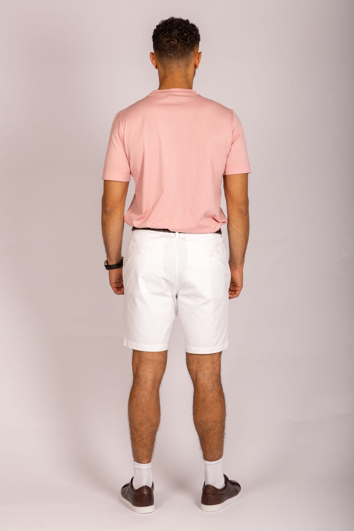 Featherstone London pink crew neck T-shirt- - back view