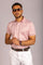 Blush Pink & White Contrast - Tipped Cotton Polo Shirt