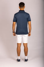 Featherstone London navy short sleeve polo shirt - back