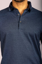 Featherstone London navy short sleeve polo shirt - detail