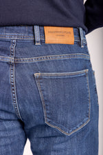 Mid blue jeans – Featherstone London - Detail Branding