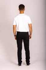 Men’s white short sleeve logo T-shirt – Featherstone London crew neck - Back View