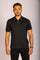 Jet Black Zip Cotton Polo Shirt
