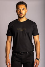 Men’s black logo T-shirt – short sleeve crew neck by Featherstone London