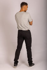 Men’s light grey logo T-shirt – short sleeve crew neck by Featherstone London - Back View