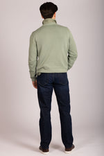 Light sage green crew neck jumper – Featherstone London men’s knitwear - Back View