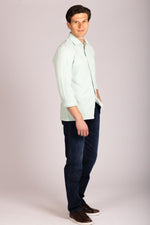 Mint Green Jersey Shirt - Featherstone London men's shirting - Side View