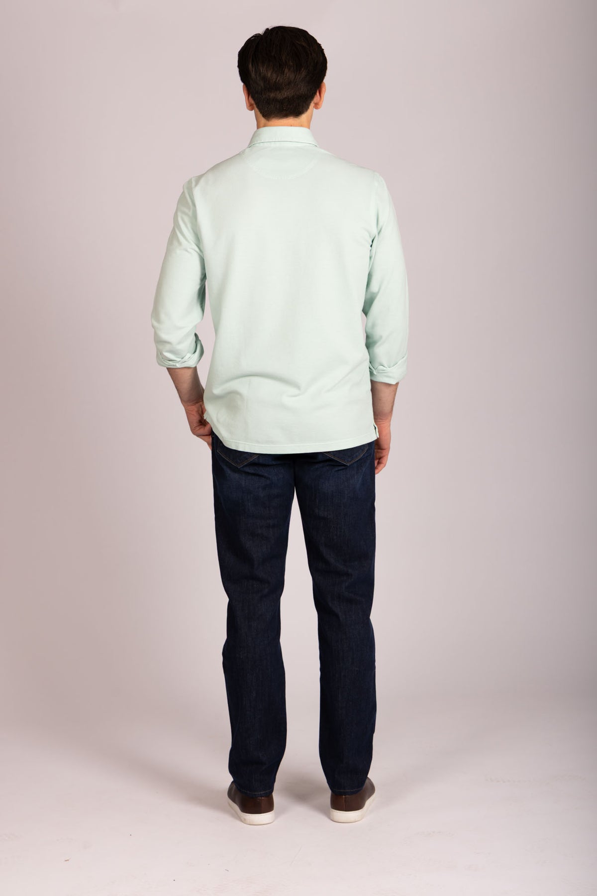 Mint Green Jersey Shirt - Featherstone London men's shirting - Back View
