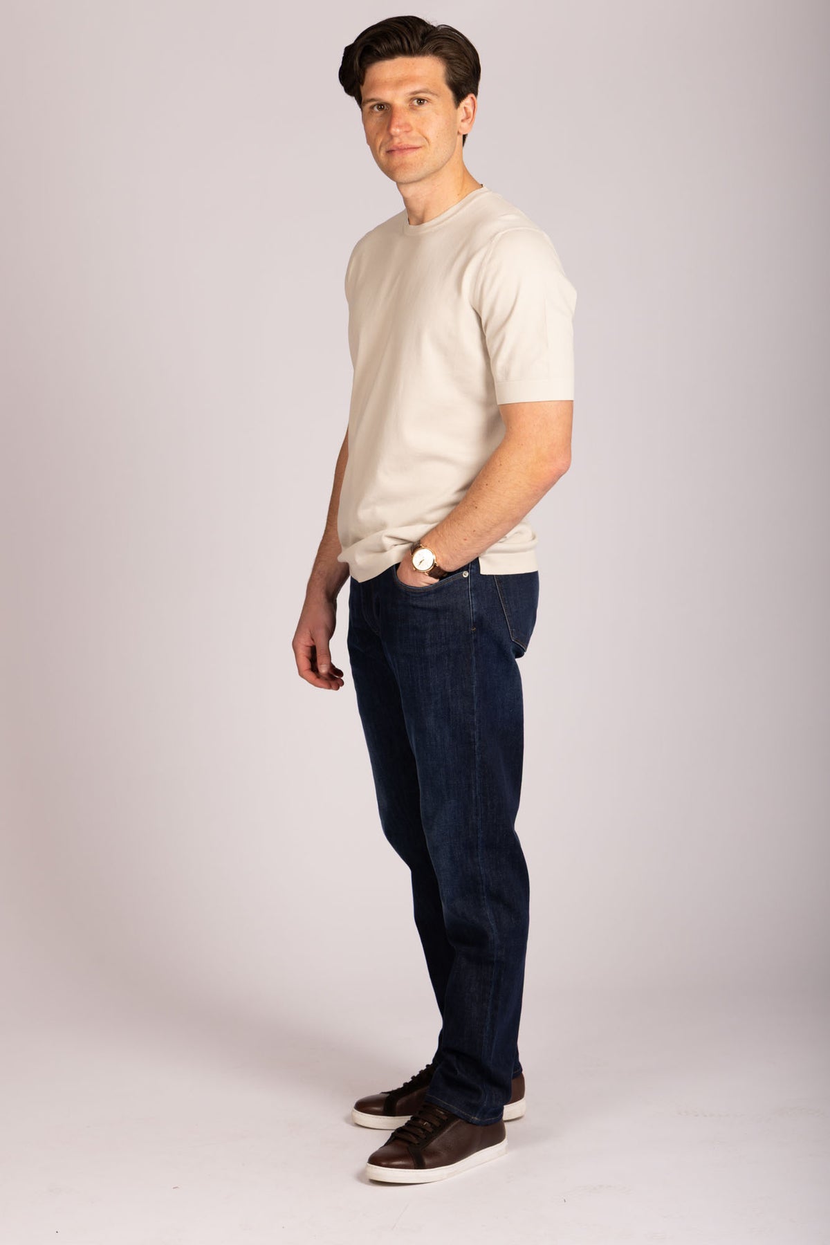 Dark blue jeans – Featherstone London - Side View