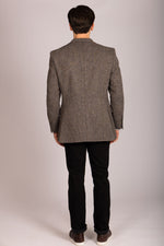Featherstone London brown Harris Tweed herringbone blazer - back