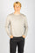 Ash Beige Wool Long Sleeve Jumper with Embroidered Logo