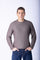 Taupe Textured Knit Crew Neck Jumper