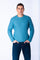 Sky Blue Textured Knit Crew Neck Jumper