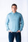 Sky Blue Fine Knit Polo Jumper