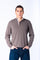 Taupe Wool & Cashmere Quarter Zip Jumper with Embroidered Logo