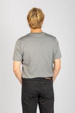 Back view of Featherstone London stone grey cotton T-shirt