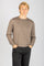 Taupe Wool Long Sleeve Jumper with Embroidered Logo