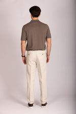 Brown zip knit polo – Featherstone London men’s polo shirts - Back View