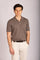 Mocha Brown Zip Cotton Polo Shirt