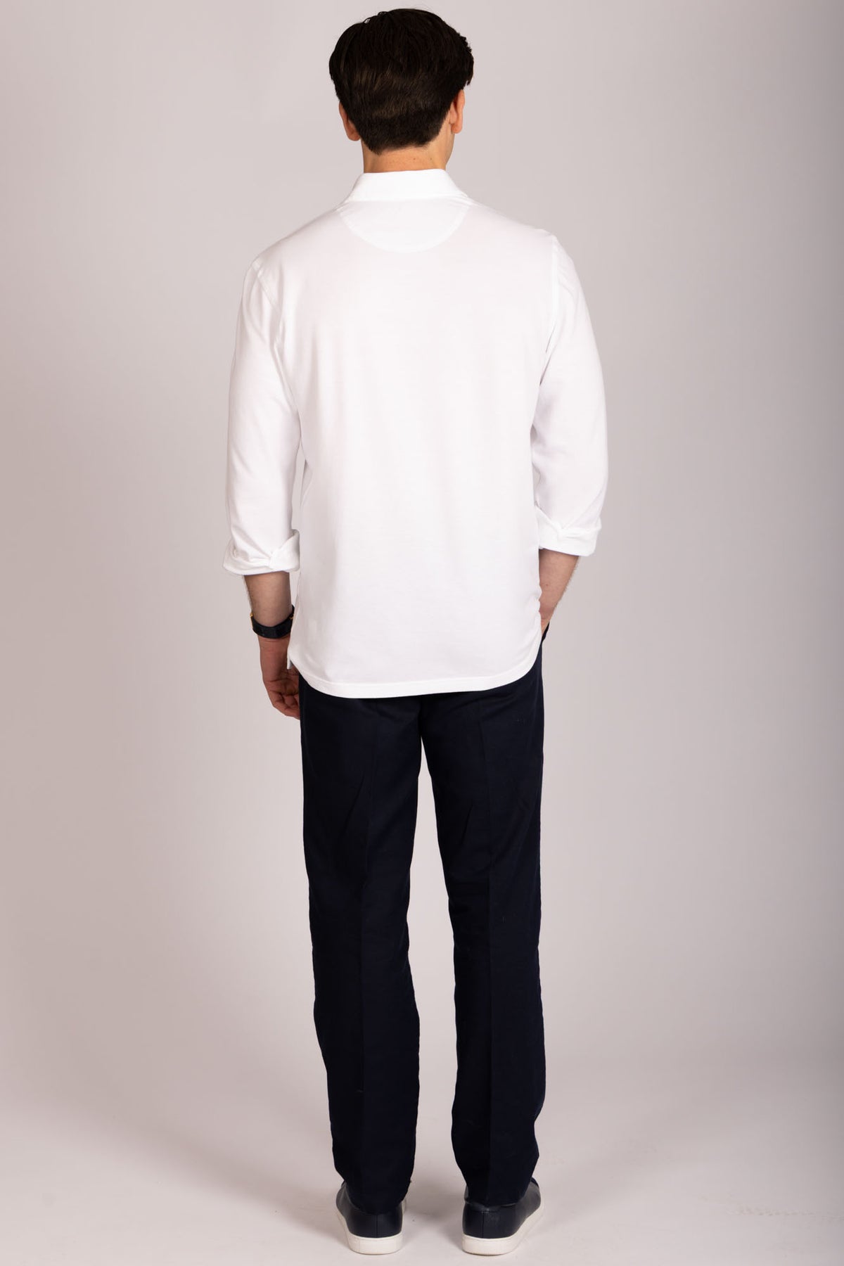White Jersey ShirtFeatherstone London men's shirting - Back View