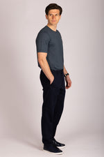 Ink blue crew neck T-shirt – Featherstone London men’s T-shirts - Side View