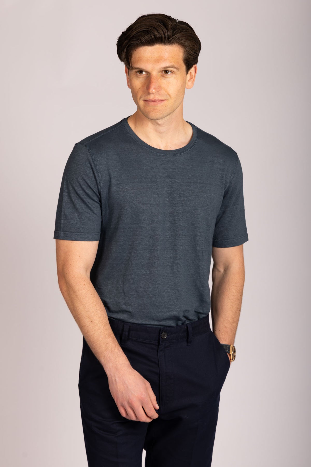 Ink blue crew neck T-shirt – Featherstone London men’s T-shirts