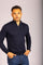 Dark Blue Merino Wool Quarter Zip Jumper