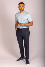 Sky blue crew neck T-shirt – Featherstone London men’s T-shirts - Full Body