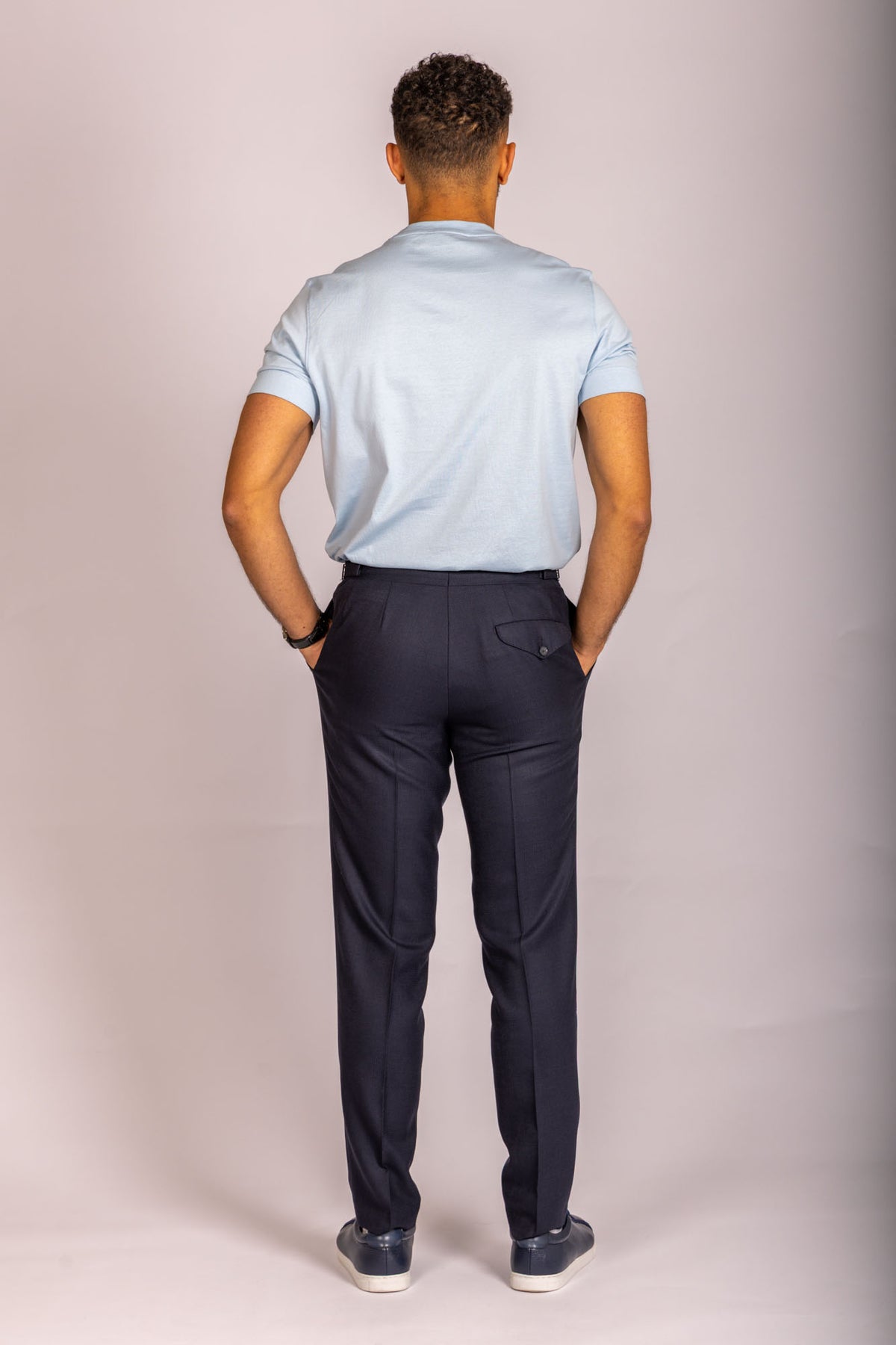 Sky blue crew neck T-shirt – Featherstone London men’s T-shirts - Back View