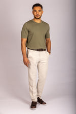 Olive green crew neck T-shirt – Featherstone London men’s T-shirts - Full Body