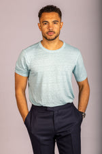 Light blue crew neck men’s T-shirt – Featherstone London minimalist T-shirt