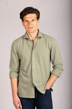 The Amalfi Jersey Shirt in Sage Green