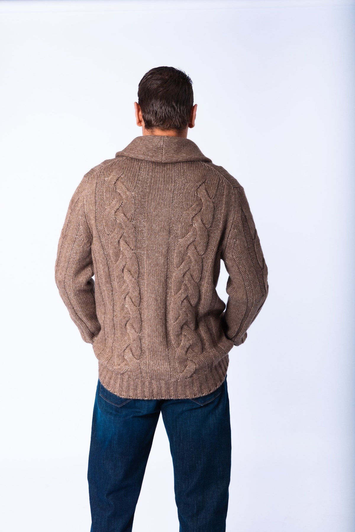 Hazel Cable Knit Shawl Cardigan