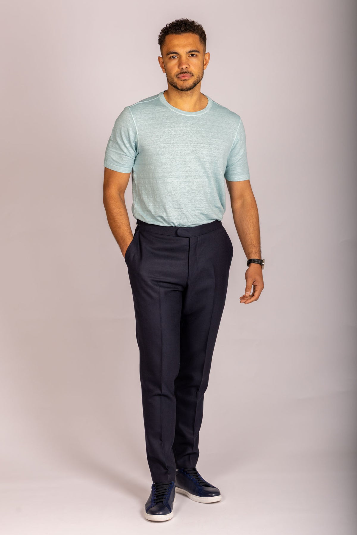 Soft Marbled Ice Blue T-Shirt