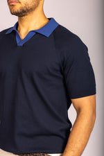 Navy Cotton Knit Polo